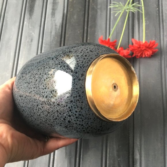 Brass Enamel Vase - Picture 6 of 7